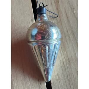 Vintage Glass Outdent ICE CREAM CONE Drop Christmas Ornament Shiny Brite